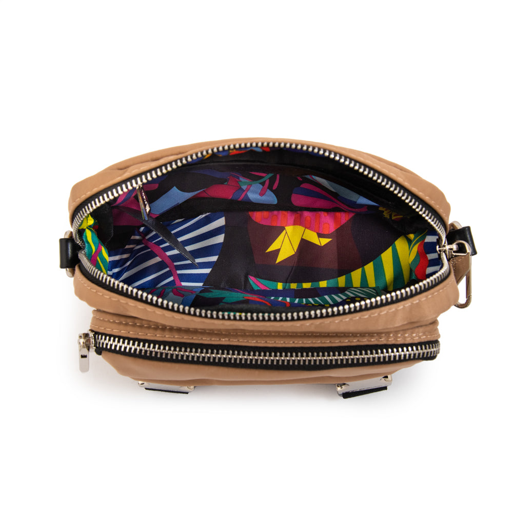 Cartera bandolera gina mediana beige oscuro