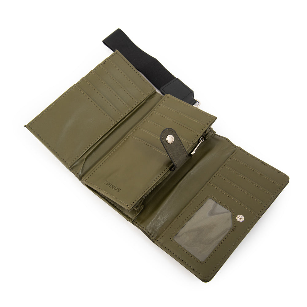 Billetera mediana school verde oliva