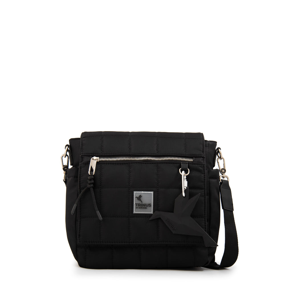 Cartera Bandolera con tapa mediana belina negro
