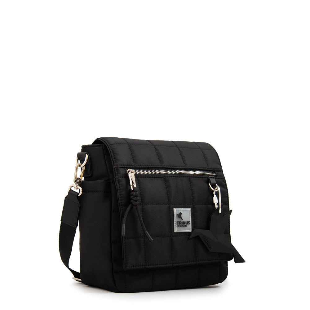 Cartera Bandolera con tapa mediana belina negro