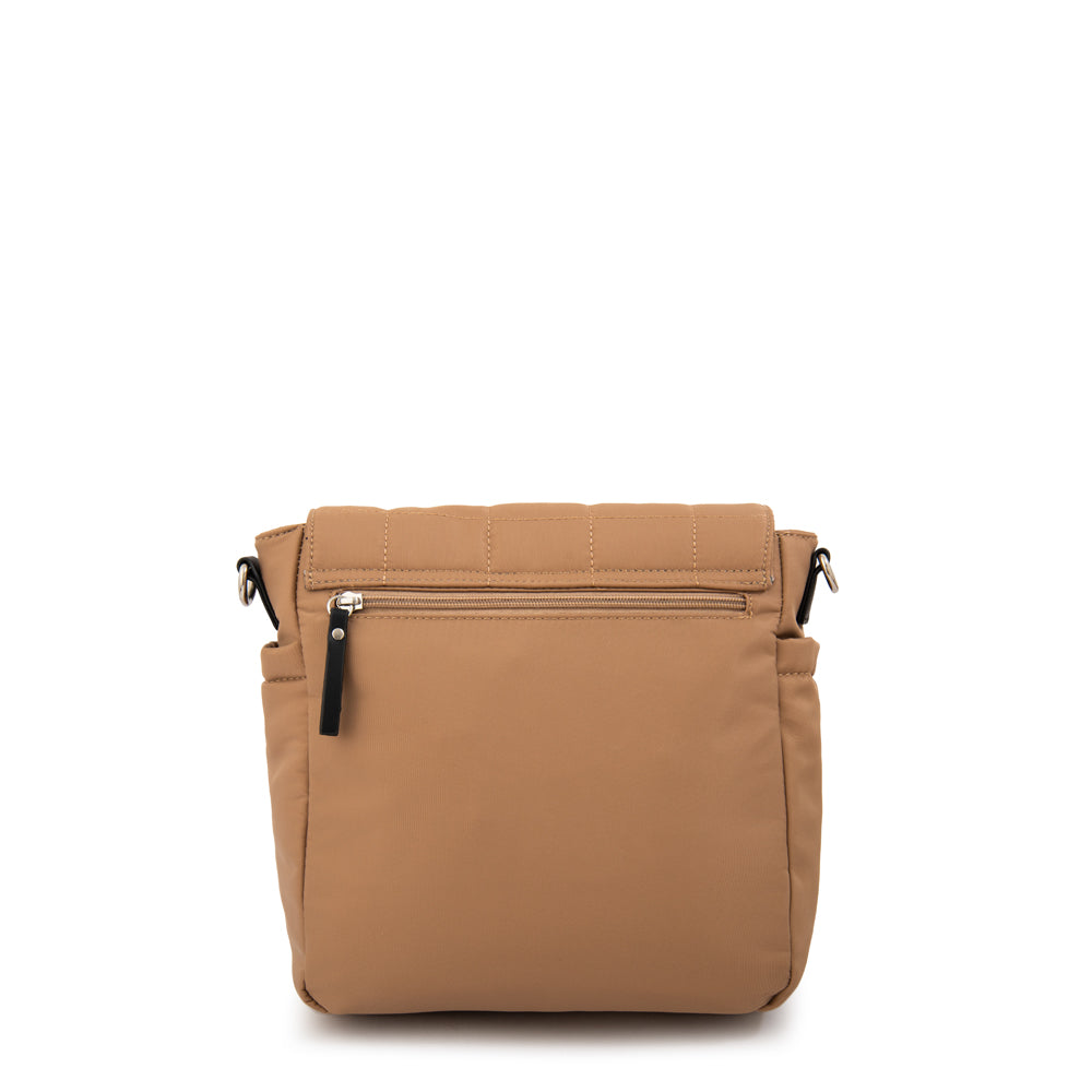 Cartera Bandolera con tapa mediana belina beige oscuro