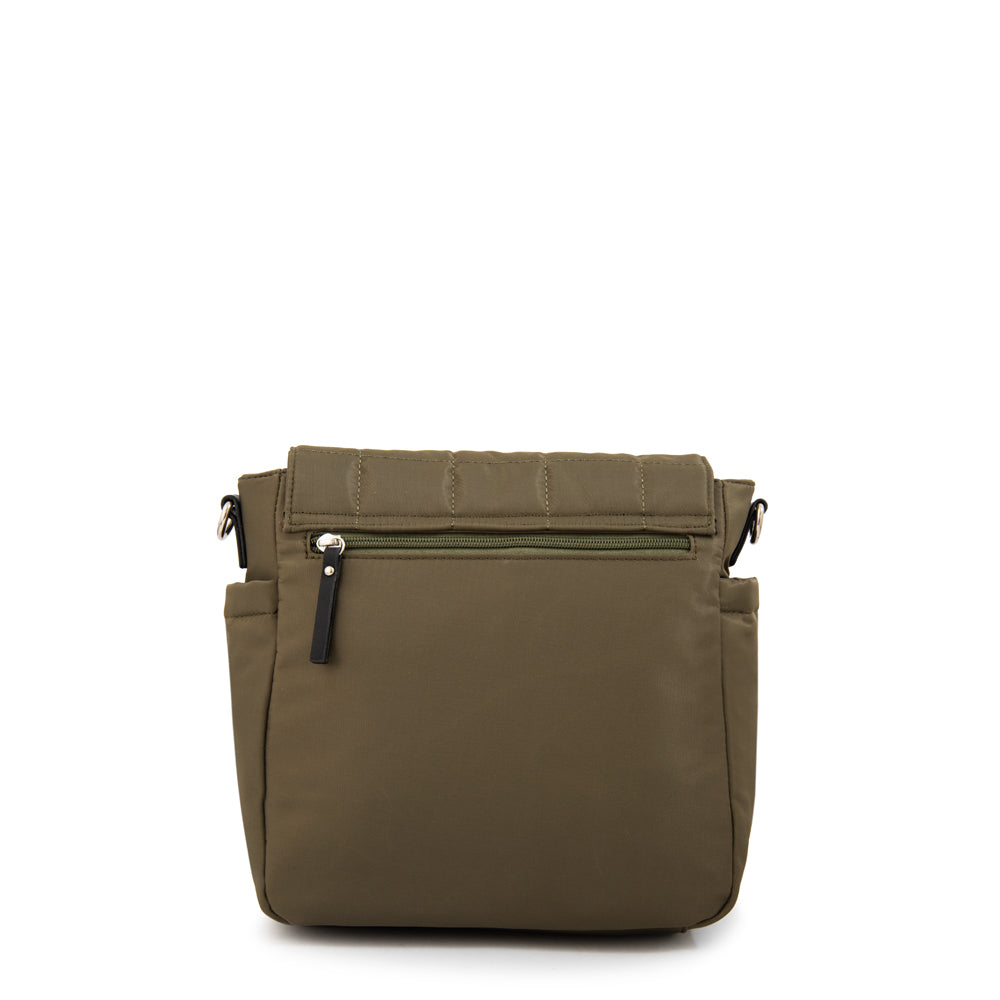 Cartera Bandolera con tapa mediana belina verde oliva