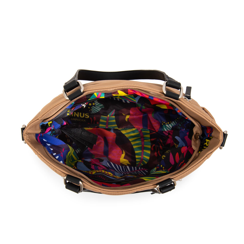 Cartera Dos Asas grande belina beige oscuro
