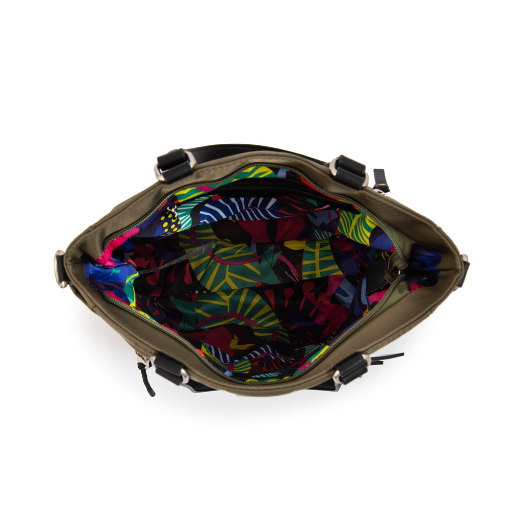 Cartera Dos Asas grande belina verde oliva