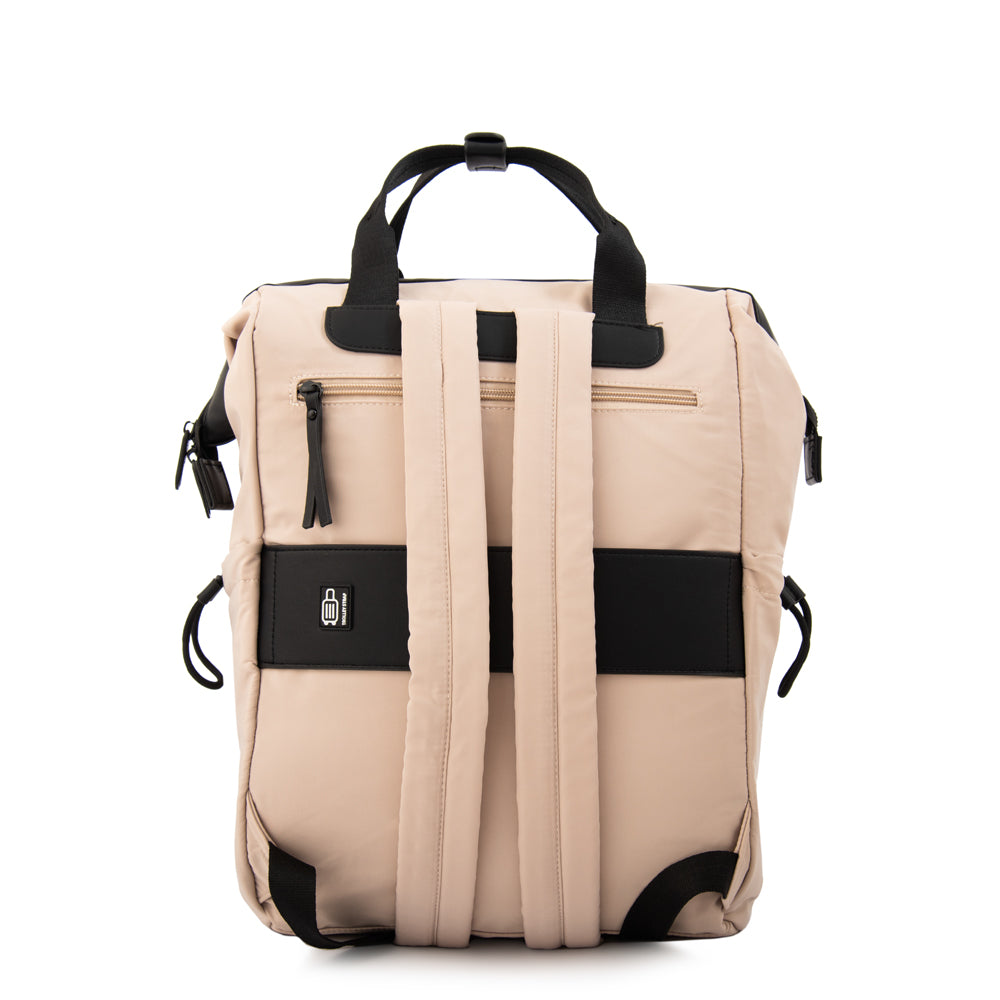 Mochila con colgante pilar grande beige