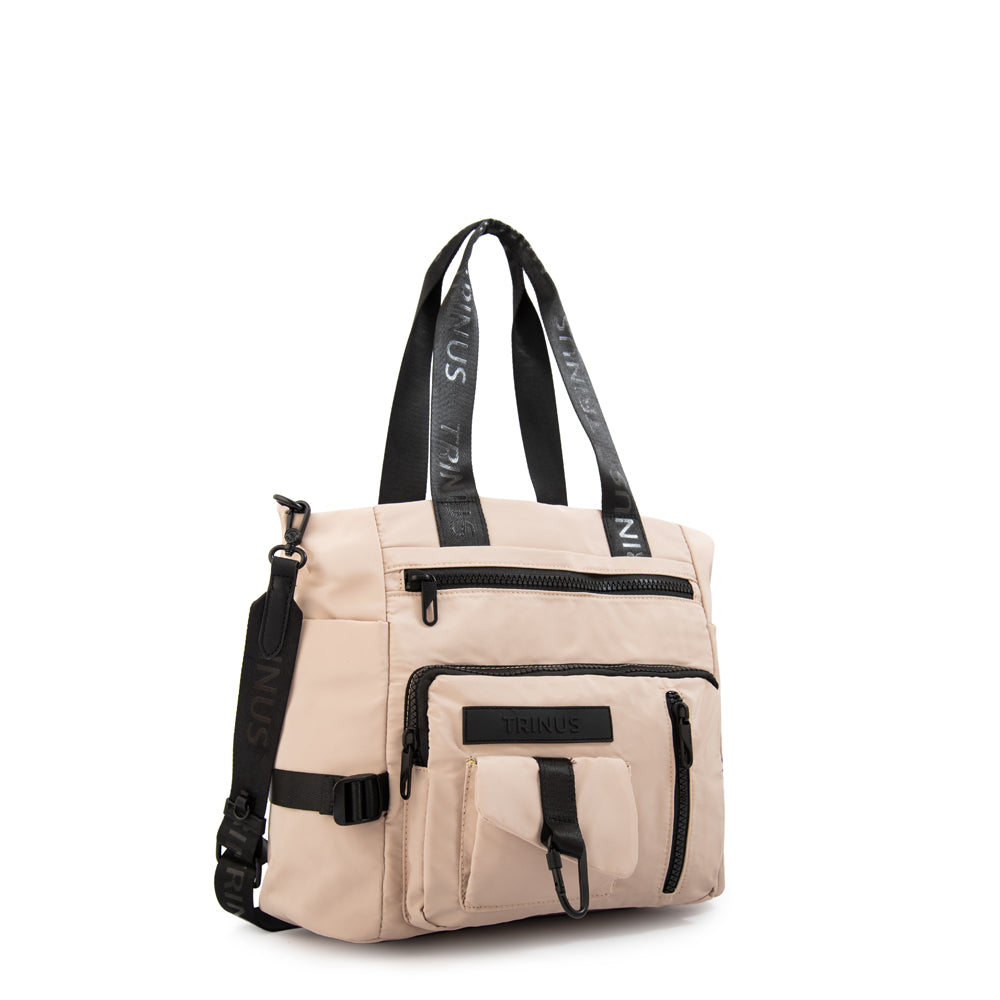 Cartera Dos Asas regina grande beige