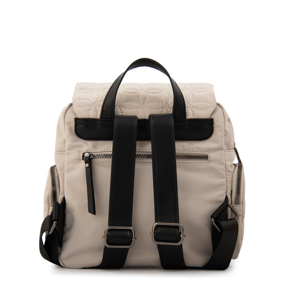 Mochila con tapa sahara pequeña blanco crudo