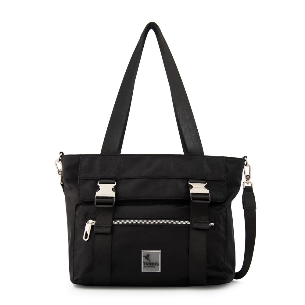 Cartera dos asas college grande negro