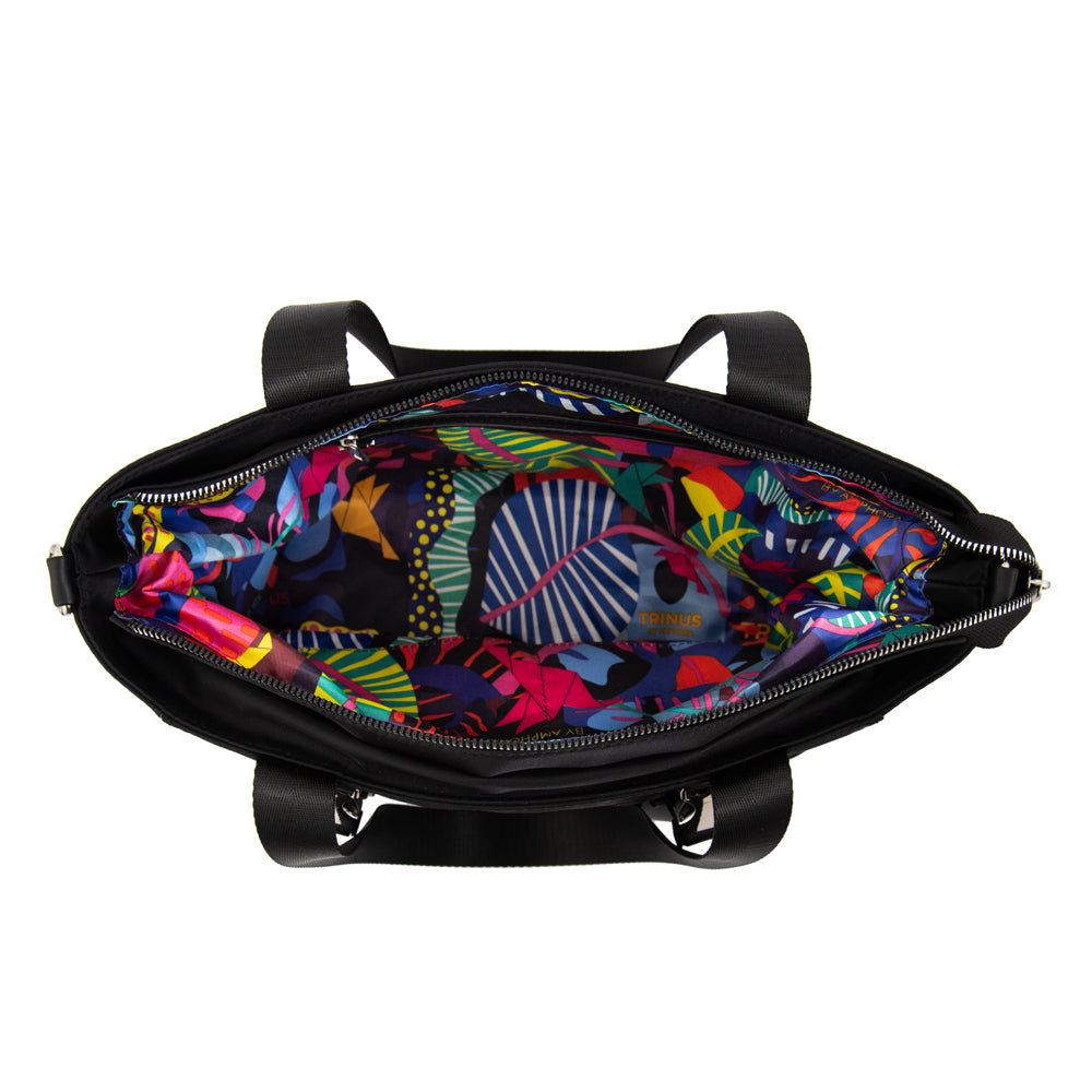 Cartera dos asas college grande negro