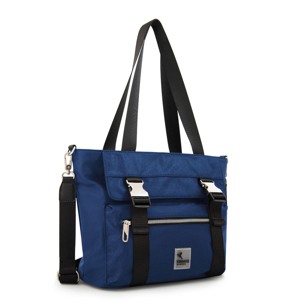 Cartera dos asas college grande azul