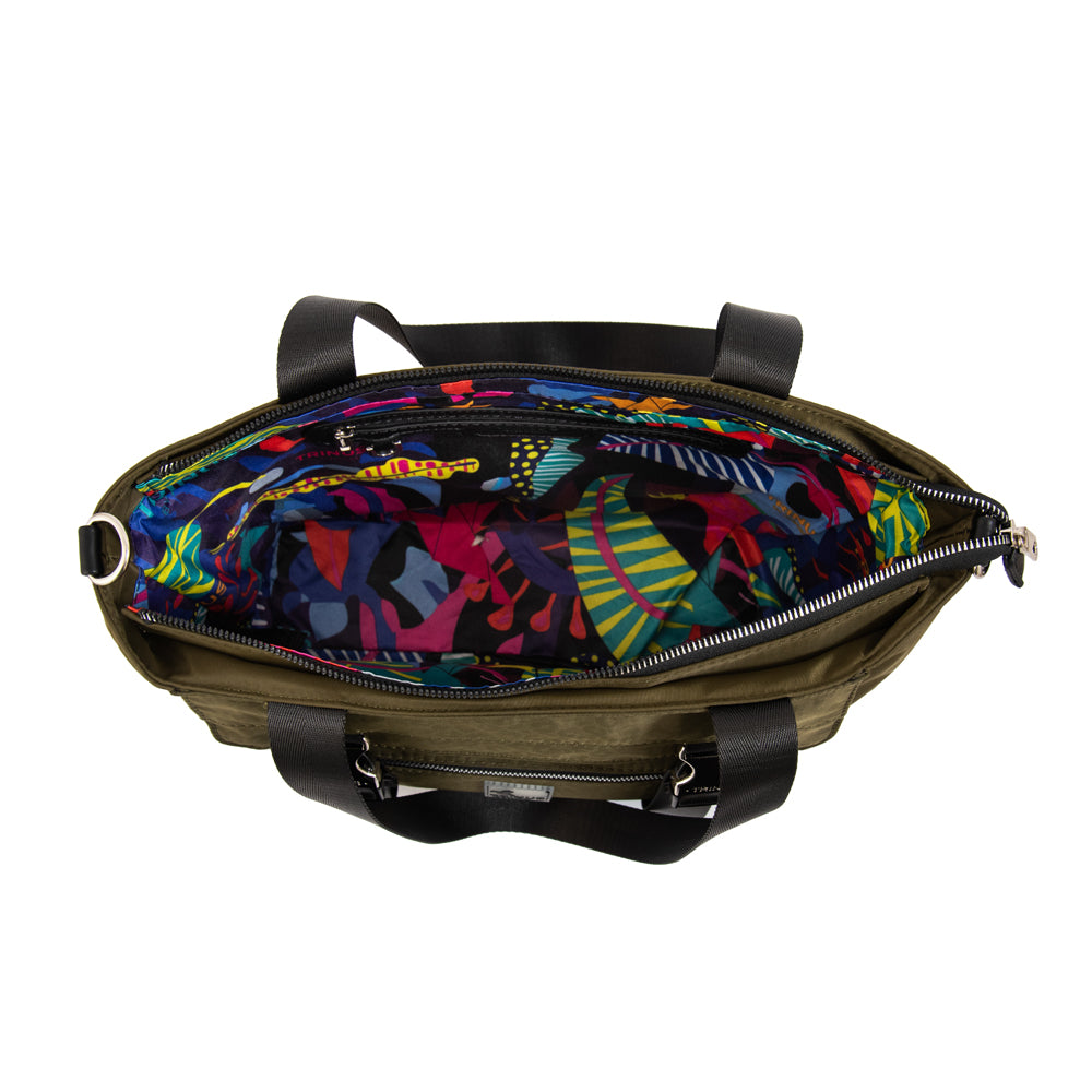 Cartera tote college grande verde oliva