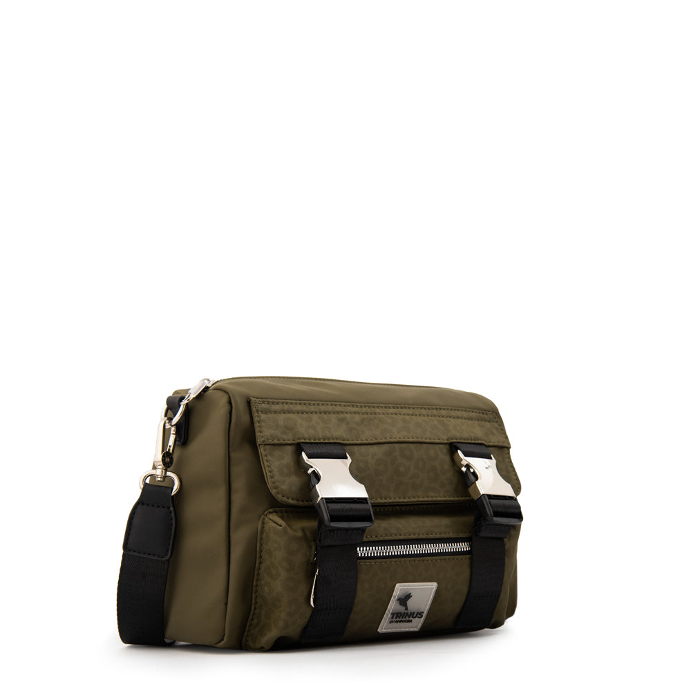 Cartera bandolera college pequeña verde oliva
