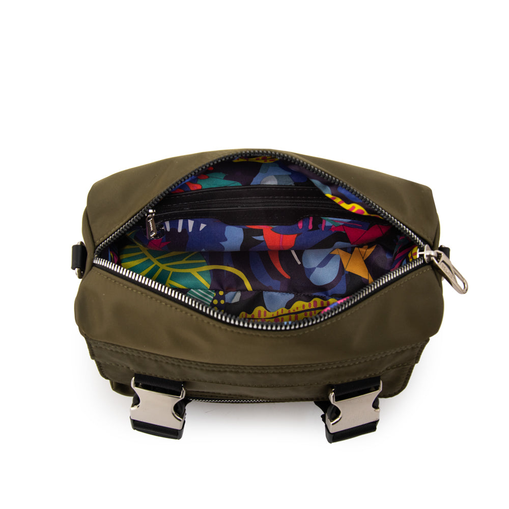 Cartera bandolera college pequeña verde oliva