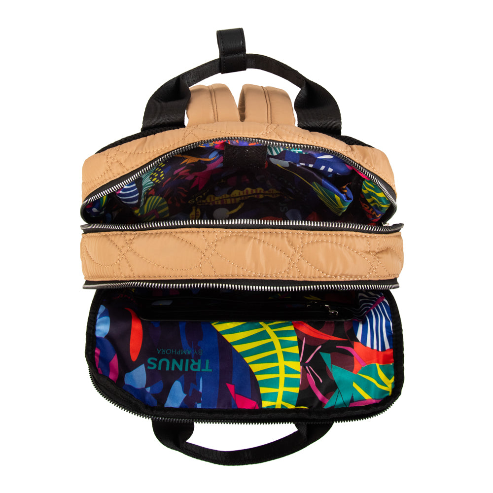 Mochila porta notebook ivanca grande beige oscuro