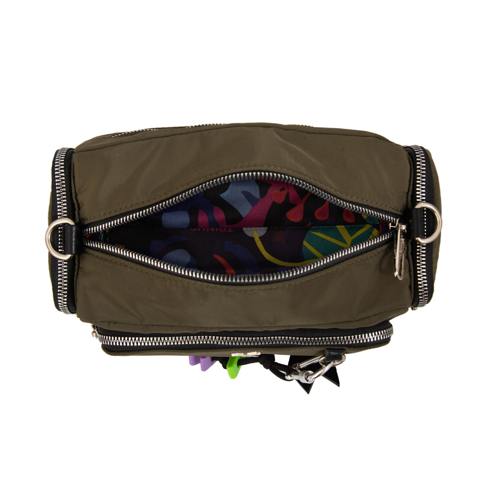 Cartera bandolera melania mediana verde oliva