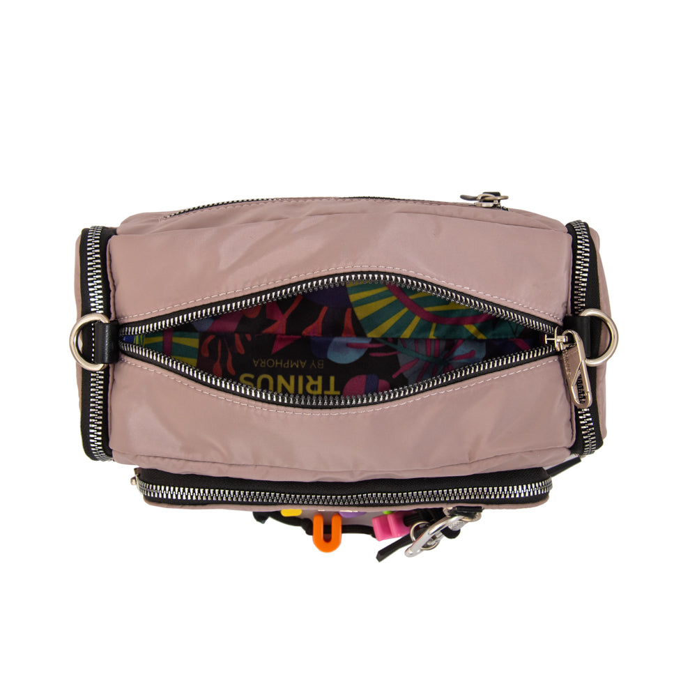 Cartera bandolera melania mediana rosa viejo