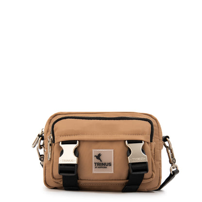 Cartera bandolera gina mediana beige oscuro