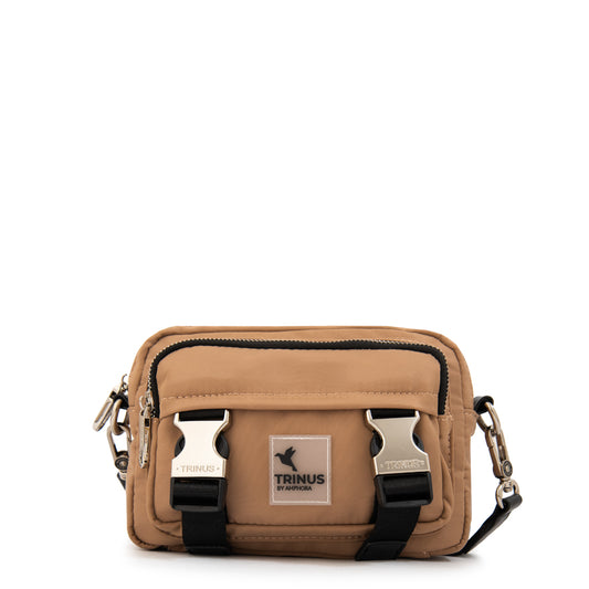 Cartera bandolera gina mediana beige oscuro