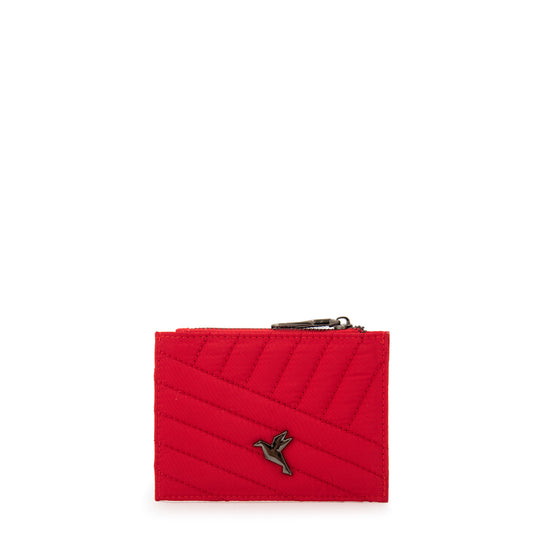 Tarjetero con ventana sarina pequeña rojo