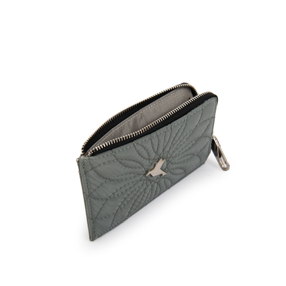 Billetera con cierre carlota mediana verde oliva