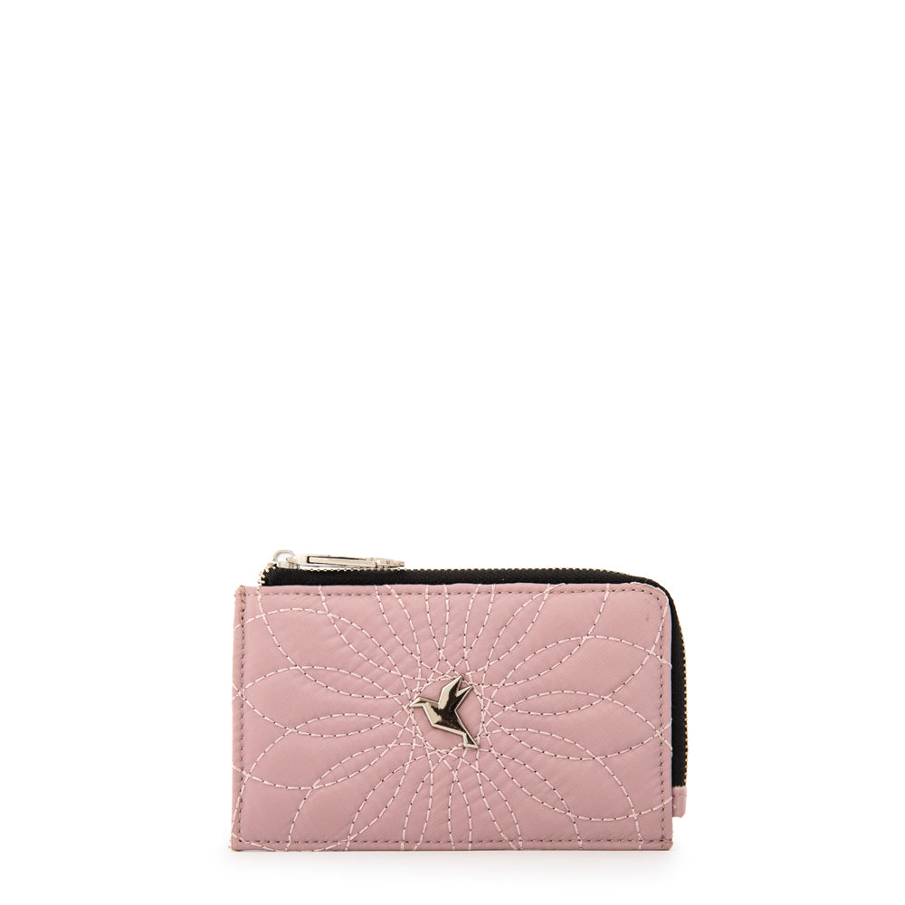 Billetera con cierre carlota mediana rosa viejo