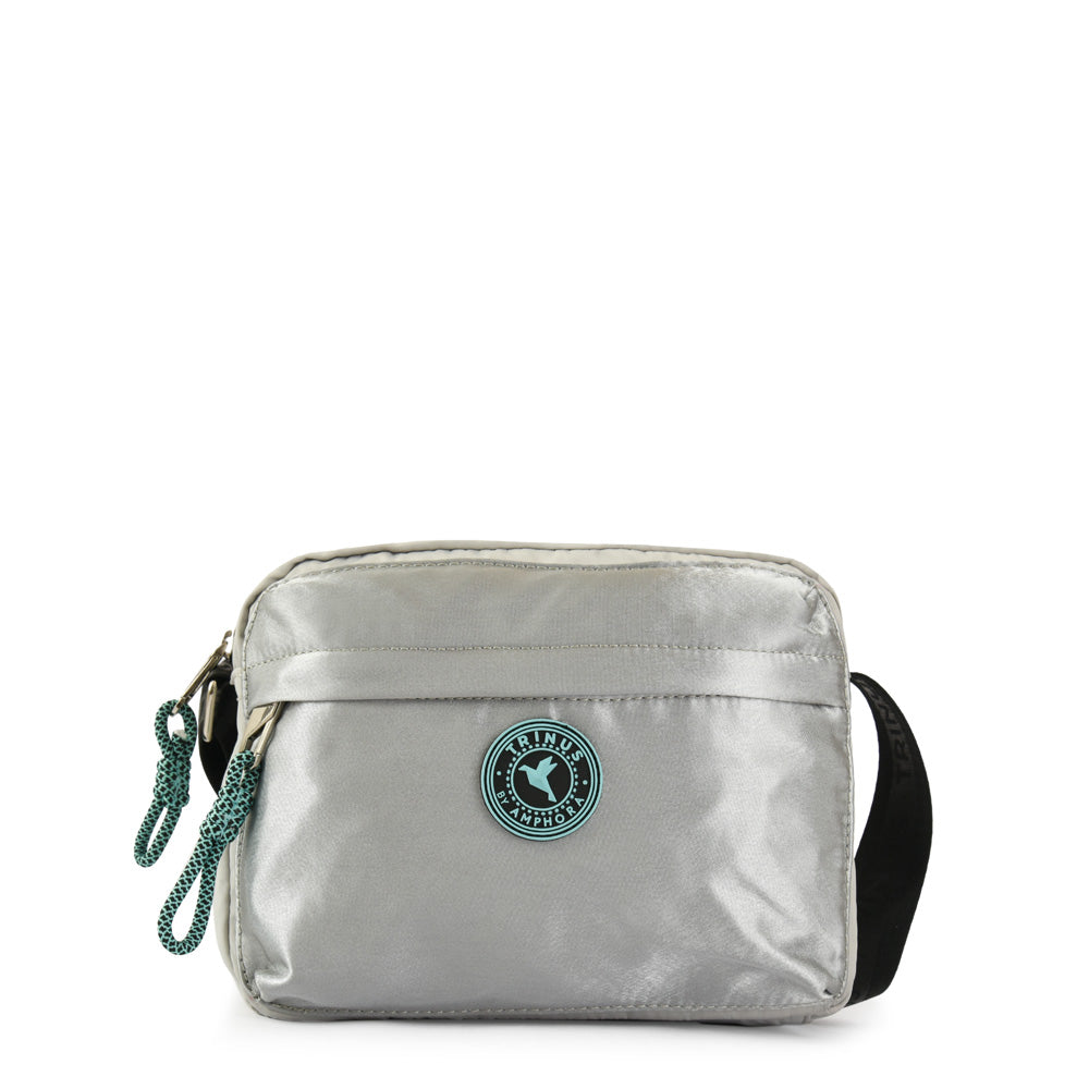 Cartera Bandolera Mediana Rou Gris Claro