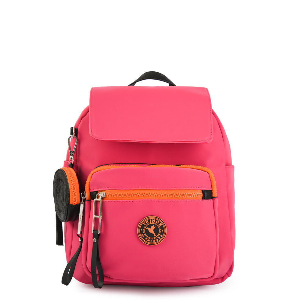 amphora darby mochila con tapa grande fucsia