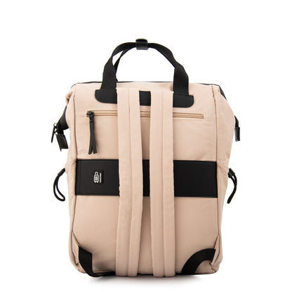 Mochila con colgante pilar grande beige