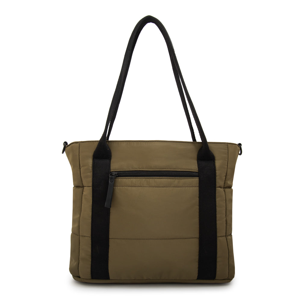 Cartera tote porta notebook florence mediana verde oliva