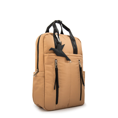 Mochila porta notebook juliana grande beige oscuro