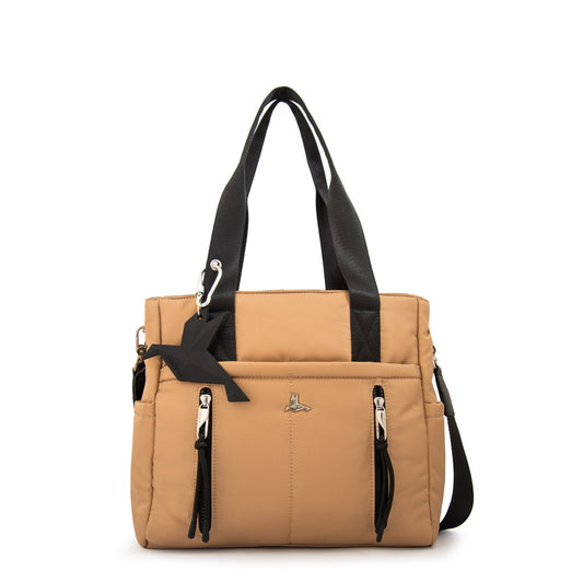 Cartera tote juliana grande beige oscuro