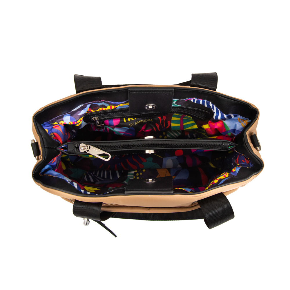 Cartera tote juliana grande beige oscuro