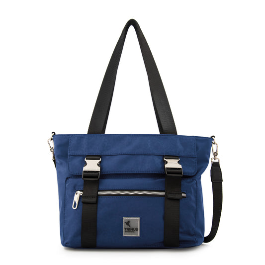 Cartera dos asas college grande azul