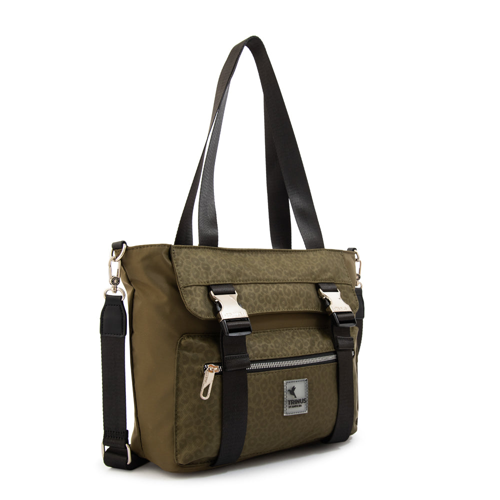 Cartera tote college grande verde oliva