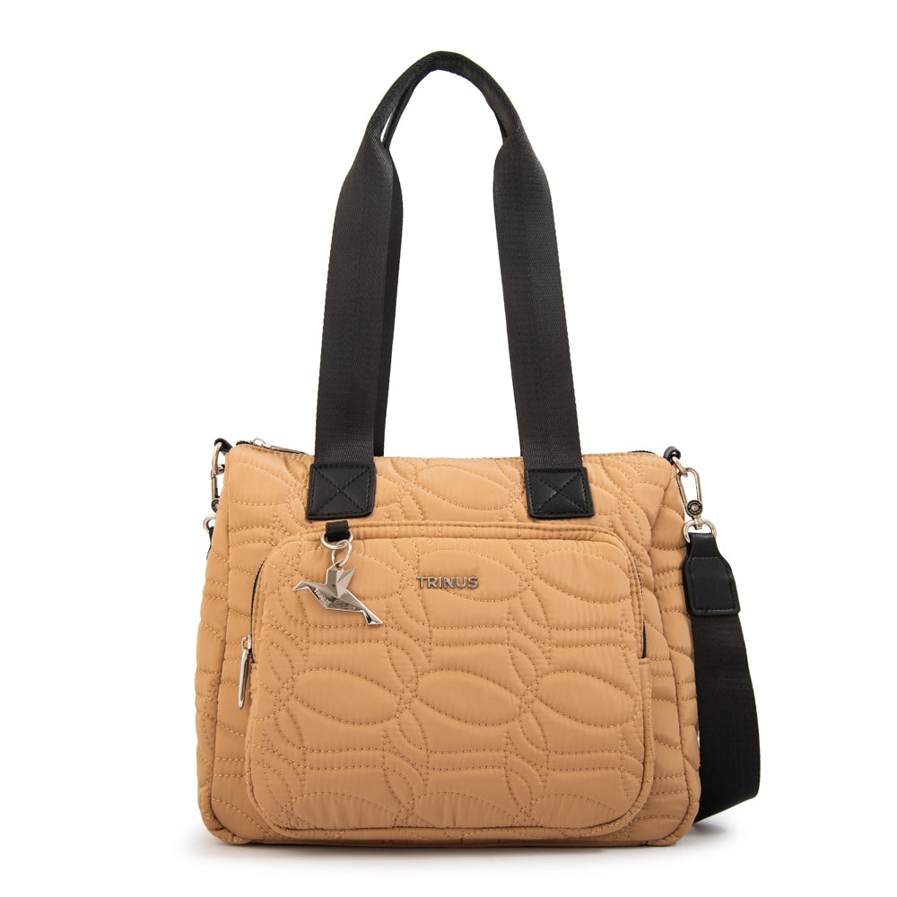 Cartera tote ivanca grande beige oscuro