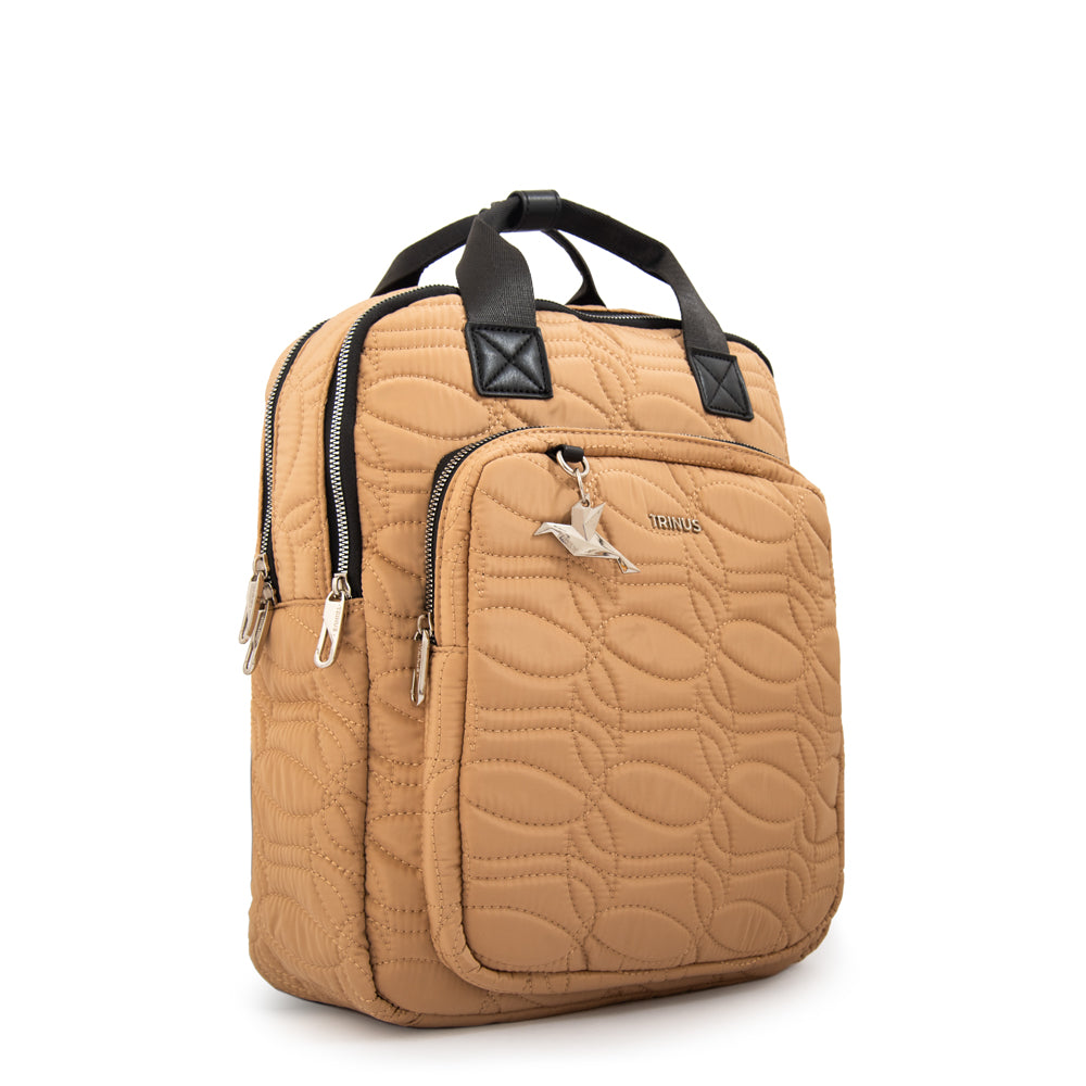 Mochila porta notebook ivanca grande beige oscuro