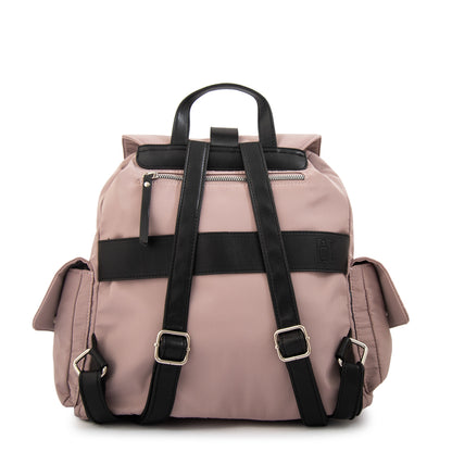 Mochila con tapa melania mediana rosa viejo
