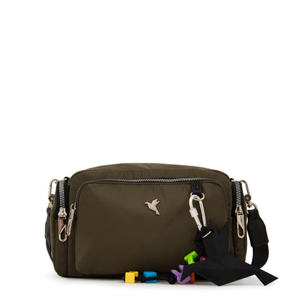 Cartera bandolera melania mediana verde oliva