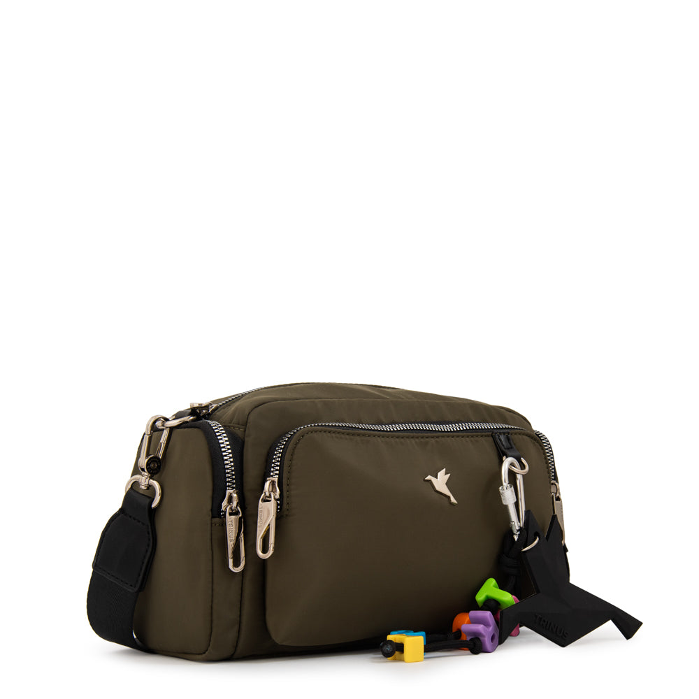 Cartera bandolera melania mediana verde oliva