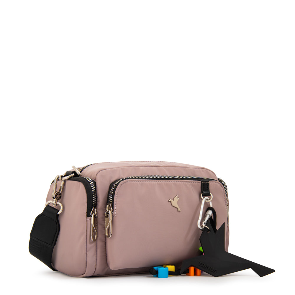 Cartera bandolera melania mediana rosa viejo