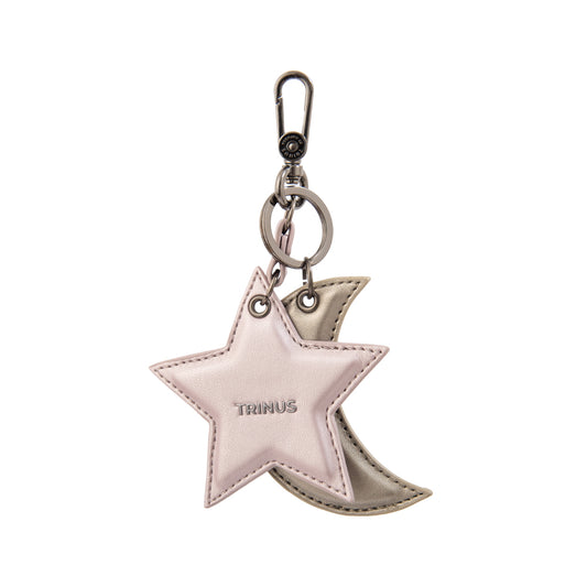 Llavero con colgante elia rosa metalico